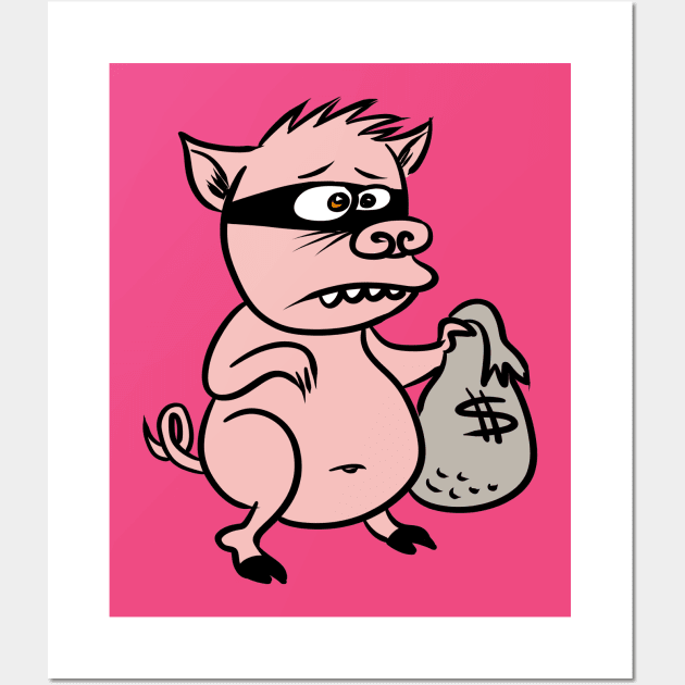 Piggy Boy Floyd Wall Art by brightredrocket